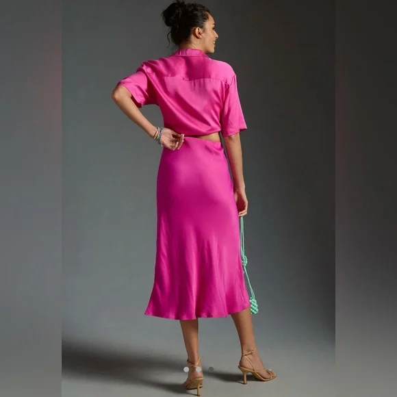 Anthropologie Tilda Midi Slip Skirt - Picture 3 of 6